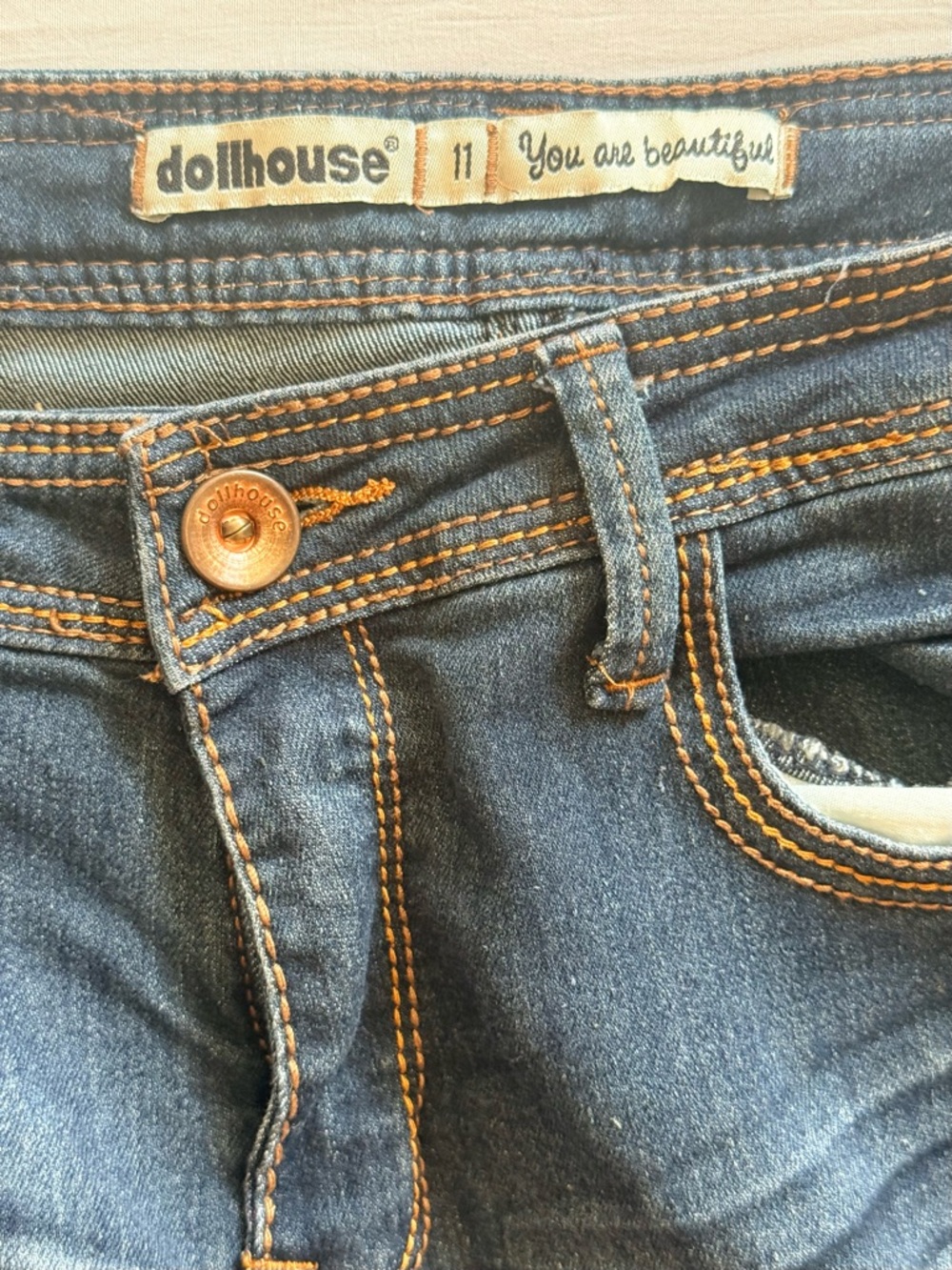 Dollhouse Dark Blue Flared Jeans - Picture 4 of 11